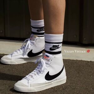 NIKE 'WOMEN'S BLAZER MID 77 SHOES' IN WHITE/BLACK